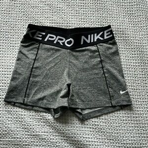 Nike pro women’s spandex shorts gray